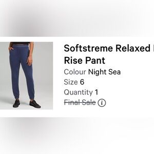 Lululemon Softstreme Jogger Size 6